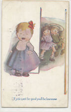 YOUNG CHILDREN - CRYING - Postcard 1912 - YOU'LL BE LONESOME picture