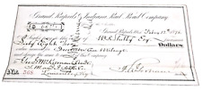 FEBRUARY 1876 GRAND RAPIDS & INDIANA GR&I COMPANY CHECK #568 TO JM&I picture