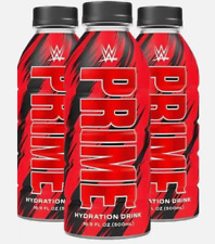 🔥 3pk RARE Prime Hydration Drink WWE Red & Black Bottle FAST Shipping From US🔥 picture