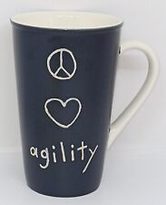 Starbucks Chalkboard Tall 16oz Coffee Mug Cup 2010 Peace Love Agility Decorated picture