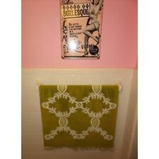 Vintage Sears Avocado Green & White Reversable Bath Towel 1970s mcm bathroom picture