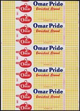 Vintage bread wrapper OMAR PRIDE dated 1961 chef pictured Hall Cleveland unused picture