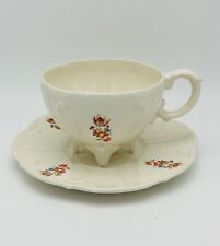 Vintage Ceramic Footed Loma Teacup w/Saucer Flower Detail Victorian picture