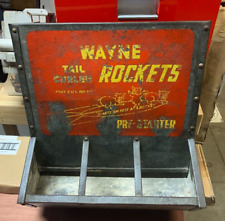 Vintage Wayne Rockets Tail Curler Pig Feeder Farm Feed & Advertising Sign Trough picture