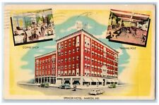 1938 Spencer Hotel Multi-View Marion Indiana IN Posted Antique Vintage Postcard picture