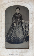 CIVIL WAR ERA WOMAN by DOUGLASS' TRAVELING CAR PHOTOGRAPHER TINTYPE PHOTO 1866 picture