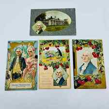 Early 1900s Antique LOT OF 4 GEORGE WASHINGTON Embossed Dresden Post Cards EA3 picture