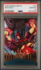 1995 Marvel Metal #23 Iron Man PSA 10 Gem Mint Fresh Graded Avengers new holder picture