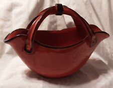 Red Ceramic Basket, Handmade & Painted in Italy picture