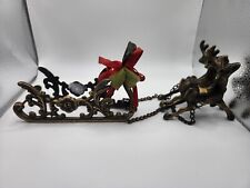 Vintage Brass Sleigh With Two Reindeer picture