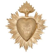 Sacred Heart, Metal Heart Milagro, Gold Heart Box, Ex Voto picture