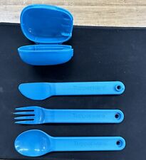 Tupperware New On The Go Snap Together Knife, Spoon, Fork Cutlery Case  picture
