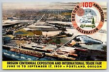1959 Oregon Centennial Exposition Intl Trade Fair Portland OR Chrome Postcard picture