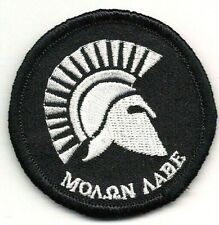 Spartan Molon Labe Lave Come and Take White Black Iron on Sew on Patch picture