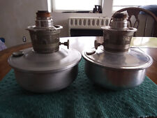 Pair of Aladdin aluminum base kerosene lamps picture