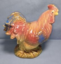 Old Vintage Ceramic/ Stoneware Glazed Colorful Rooster Figurine 5