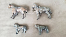 Four Rare Antique European Bronze Horse Metal Figurines. picture