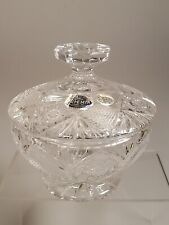 Vintage Crystal Bohemian Queens Lace Candy Bowl with Lid picture