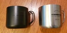 TWO Starbucks Gatherings Mugs Black Stainless Steel Camping Desktop Wire Cup 12 picture