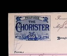 1905 Philip Good The Chorister Co. Fine Cigars Tobacco Billhead Farmington Mo picture
