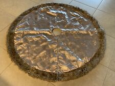 Rose Gold Lame' Style w/ Mink Faux Fur Trim LUXE Christmas Tree Skirt 48