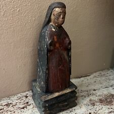 Authentic ?? Hand Carved 19th Century Spanish Colonial Santo of the Virgin Mary picture