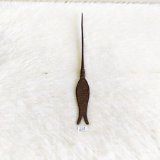 19c Vintage Beautiful Carving Fish Hair Bun Pin Iron Dagger Collectible Rare I52 picture