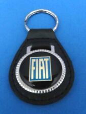 Fiat genuine grain leather keychain key fob used old stock - Collectible picture