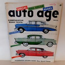 March 1956 Auto Age Magazine Ford Chevy Plymouth Studebaker Alpha Road Tests picture