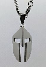 Stainless Steel Roman Spartan Gladiator  Helmet Pendant with 22 inch Necklace.  picture
