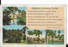 DELIGHTFUL,CHARMING FLORIDA. PICTORIAL SCENES POSTCARD DATED 1936 picture