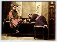 Couple Who Were Taking Opium China Qing Dynasty Image 4x6 Postcard AF521 picture