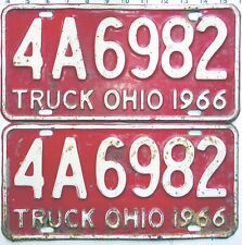 1966 Vintage Ohio Truck License Plates Unrestored Original picture