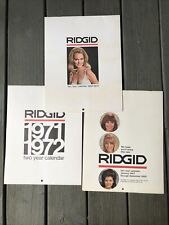 Vintage 1967-1968, 1969-1970, 1971-1972 Lot Of 3 Pin Up Calendar Ridgid Tool Co. picture