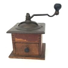 Antique Tabletop Coffee Mill Grinder Belmont No. 25 Wood & Iron Dovetail Corners picture