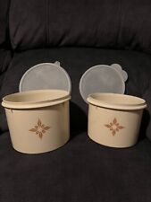 Vintage 1970s Tupperware 2 Nesting Containers Canisters Set With Lids picture