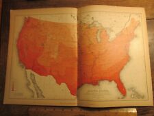Antique Ephemera 1880 Map of the United States Mean Temperature of January picture