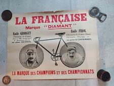 ORIGINAL CYCLING.LA FRANCAISE-DIAMANT-GEORGET/FRIOL POSTER.1907-40X30 picture