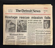 IRAN HOSTAGE CRISIS - The Detroit News - April 25, 1980 - Historic Newspaper picture