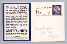 1950s Buick Dealership Scherer Olive St Eugene Oregon Vintage Postcard picture