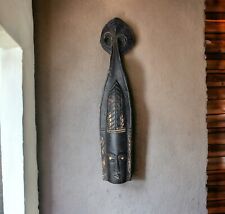 Vintage 26.5” African Hand Carved Wood Mask Genuine picture
