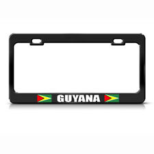 Guyana Country Flag Black Steel Tag Border Steel Metal License Plate Frame picture