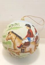 Vintage Large  Handpainted Equestrian Christmas Ornament SIGNED BY ARTIST  picture