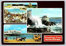 Postcard UK England Weston Super Mare multi view c1991 2T picture