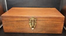 Vintage Wooden candle box well made possibly Mahogany wood latches on hinges picture