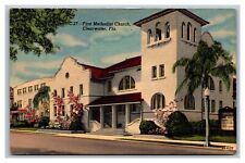 Clearwater, FL, Florida, First Methodist Church, Posted 1953 Linen Postcard  picture
