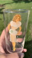 CM - Vintage MCM Girlie Nude bar glass 1940’s/50’s Excellent Condition Federal picture