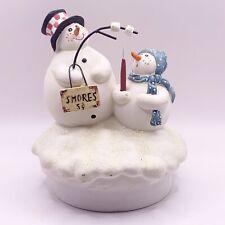 Vintage Jolly Follies Midwest SGE Christmas Jar Candle Topper Smores Snowmen picture