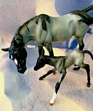 CUSTOM SET Breyer Trad. BLUE ROAN SUSECION BROODMARE AND LE FIRE FOAL Signed EXC picture