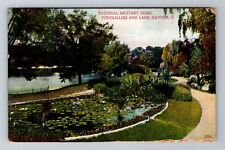 Dayton OH-Ohio, Nat'l Military Home, Pond Lillie's Antique Vintage 1909 Postcard picture